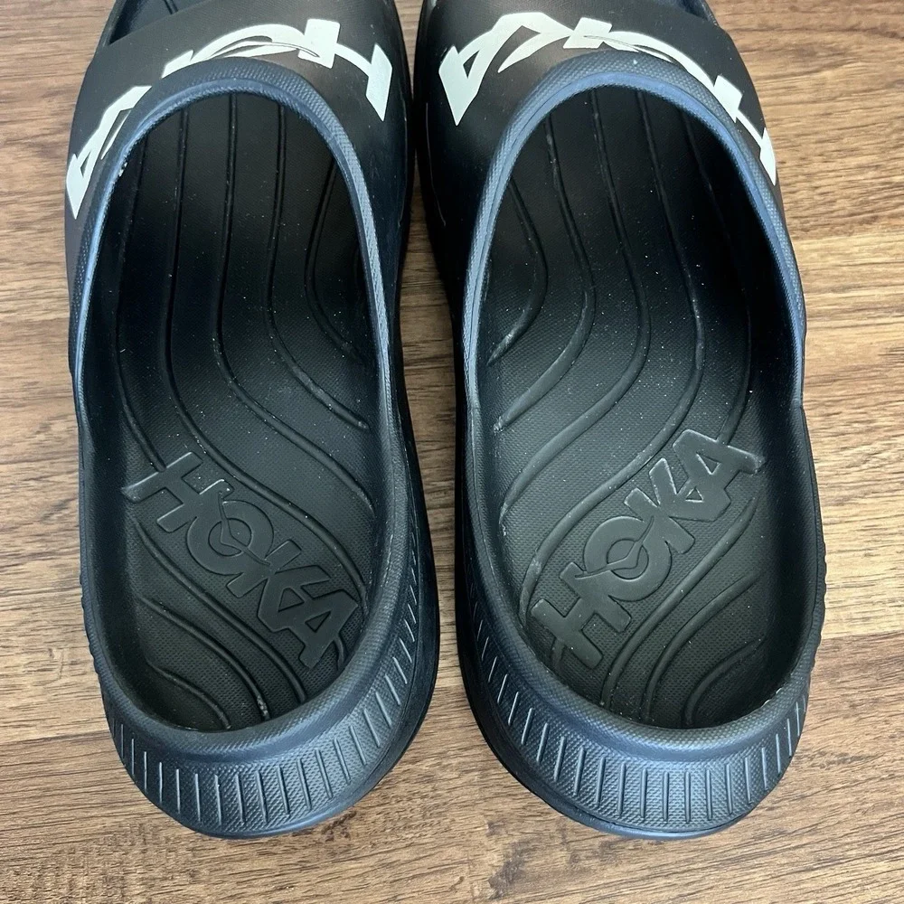 HOKA Ora Athletic Slide Black/White Men Size 11 Orthopedic Recovery Sandal